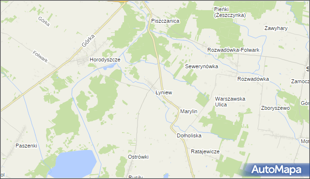 mapa Łyniew, Łyniew na mapie Targeo