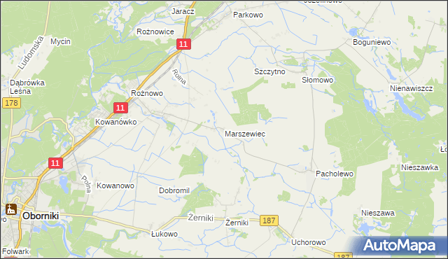 mapa Marszewiec, Marszewiec na mapie Targeo