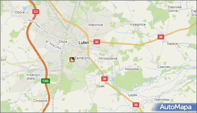 mapa Miroszowice, Miroszowice na mapie Targeo