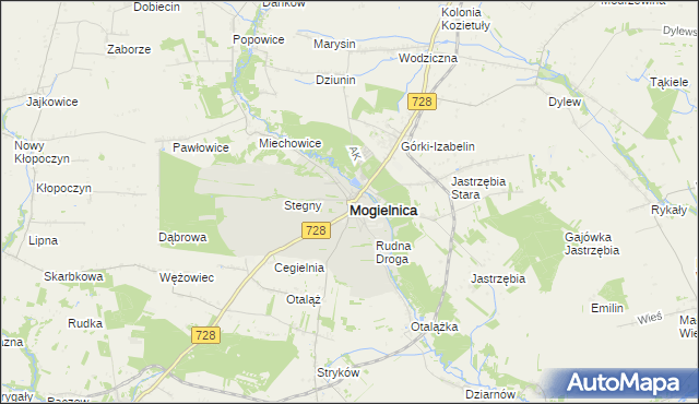 mapa Mogielnica powiat grójecki, Mogielnica powiat grójecki na mapie Targeo