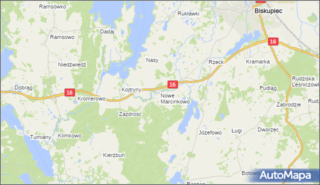 mapa Nowe Marcinkowo, Nowe Marcinkowo na mapie Targeo