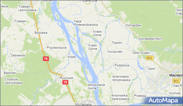 mapa Pasternik gmina Maciejowice, Pasternik gmina Maciejowice na mapie Targeo