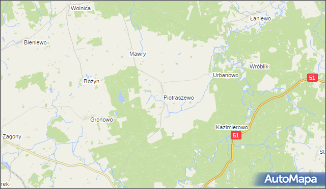 mapa Piotraszewo, Piotraszewo na mapie Targeo