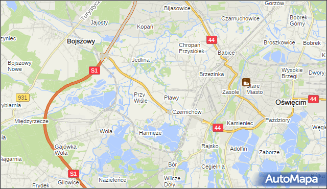 mapa Pławy, Pławy na mapie Targeo