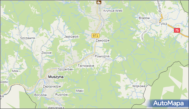 mapa Powroźnik, Powroźnik na mapie Targeo