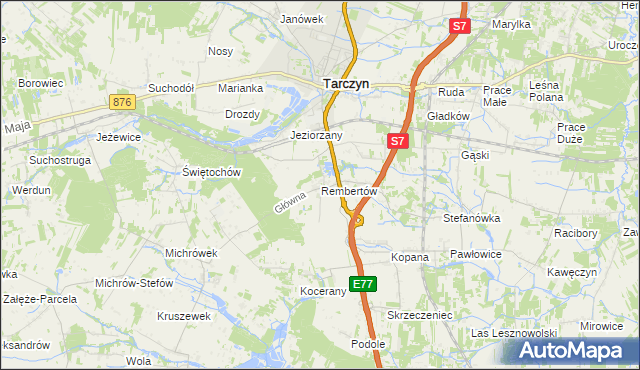 mapa Rembertów, Rembertów na mapie Targeo