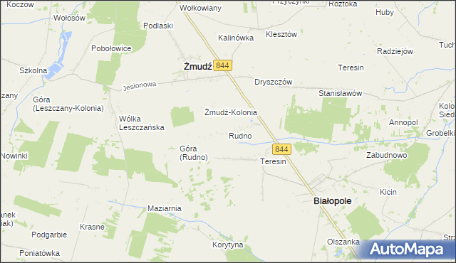 mapa Rudno gmina Żmudź, Rudno gmina Żmudź na mapie Targeo
