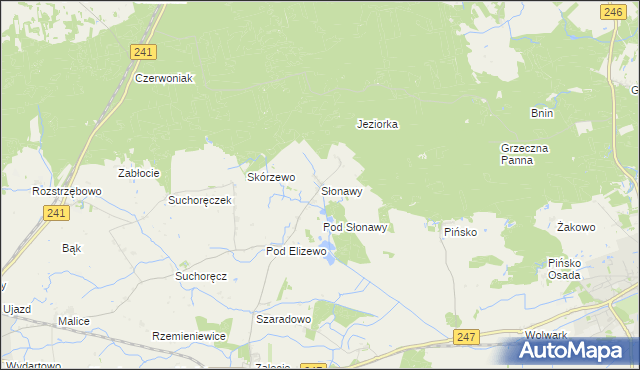 mapa Słonawy gmina Szubin, Słonawy gmina Szubin na mapie Targeo