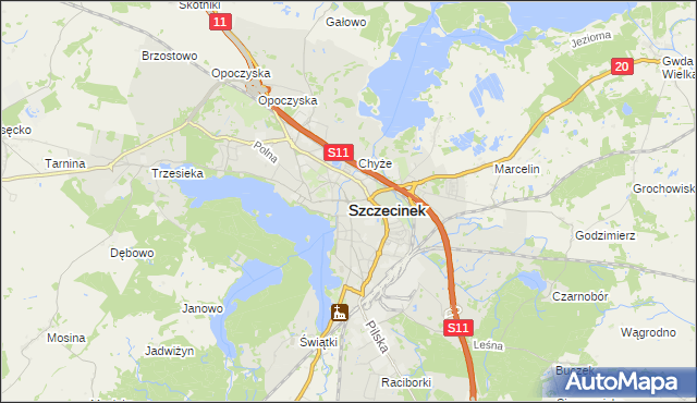 mapa Szczecinek, Szczecinek na mapie Targeo