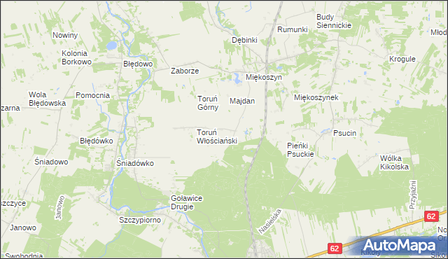 mapa Toruń Dworski, Toruń Dworski na mapie Targeo