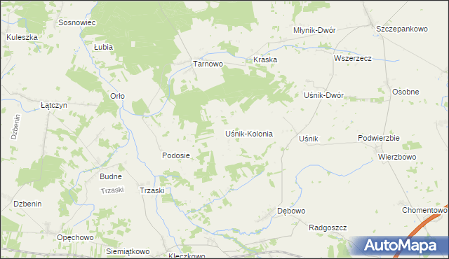 mapa Uśnik-Kolonia, Uśnik-Kolonia na mapie Targeo