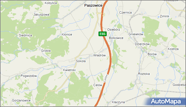 mapa Wiadrów, Wiadrów na mapie Targeo