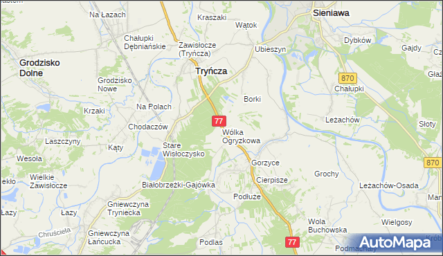 mapa Wólka Ogryzkowa, Wólka Ogryzkowa na mapie Targeo