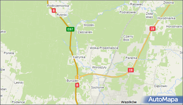 mapa Wólka Poduchowna, Wólka Poduchowna na mapie Targeo