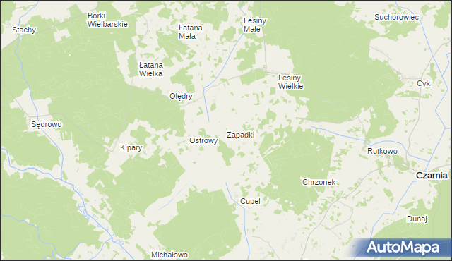 mapa Zapadki, Zapadki na mapie Targeo