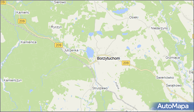 mapa Borzytuchom, Borzytuchom na mapie Targeo