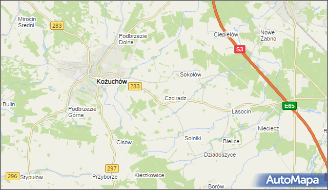 mapa Czciradz, Czciradz na mapie Targeo