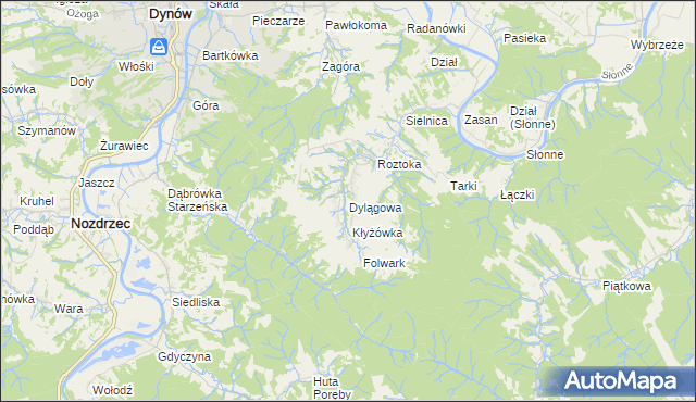 mapa Dylągowa, Dylągowa na mapie Targeo