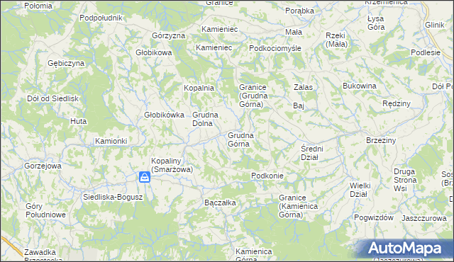 mapa Grudna Górna, Grudna Górna na mapie Targeo