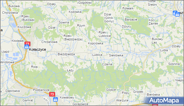 mapa Lublica, Lublica na mapie Targeo