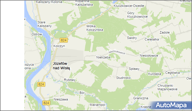mapa Nietrzeba, Nietrzeba na mapie Targeo