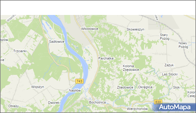mapa Parchatka, Parchatka na mapie Targeo