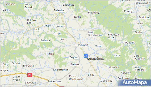 mapa Przybówka, Przybówka na mapie Targeo