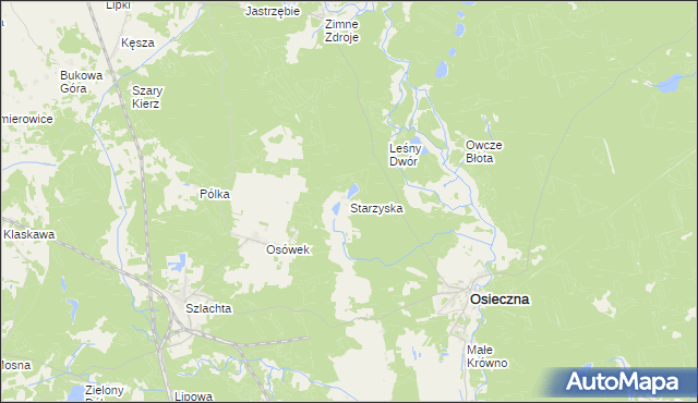 mapa Starzyska, Starzyska na mapie Targeo