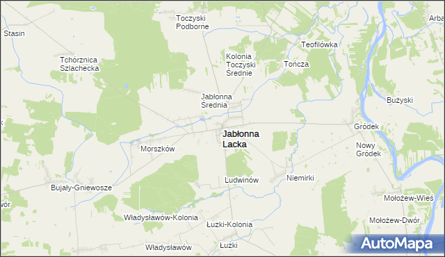 mapa Jabłonna Lacka, Jabłonna Lacka na mapie Targeo