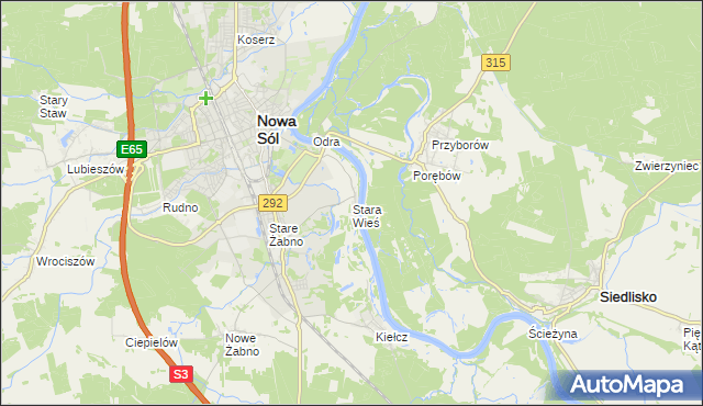 mapa Stara Wieś gmina Nowa Sól, Stara Wieś gmina Nowa Sól na mapie Targeo