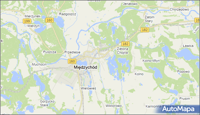 mapa Bielsko gmina Międzychód, Bielsko gmina Międzychód na mapie Targeo