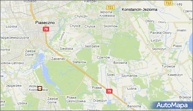 mapa Czarnów gmina Konstancin-Jeziorna, Czarnów gmina Konstancin-Jeziorna na mapie Targeo
