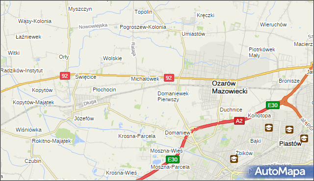 mapa Domaniewek Pierwszy, Domaniewek Pierwszy na mapie Targeo