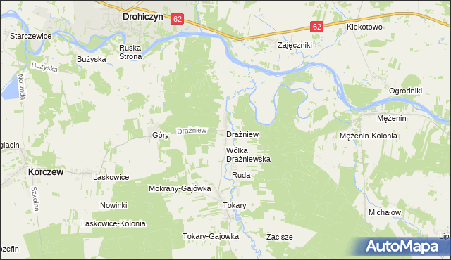 mapa Drażniew, Drażniew na mapie Targeo