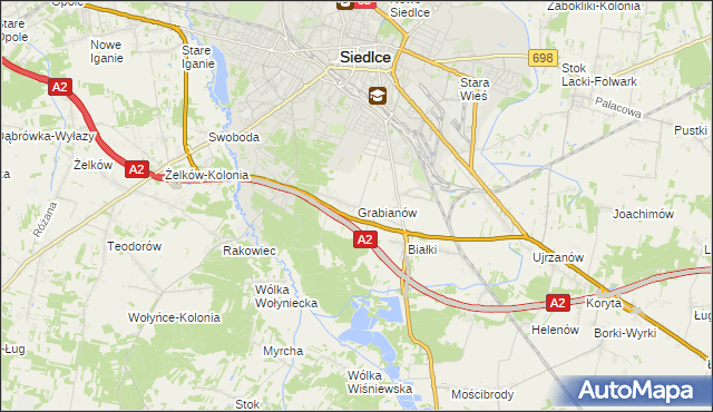 mapa Grabianów, Grabianów na mapie Targeo