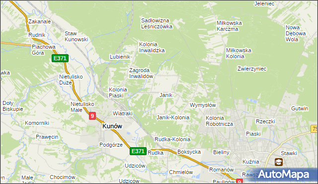 mapa Janik, Janik na mapie Targeo