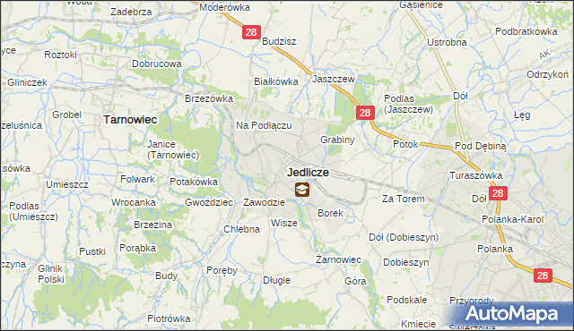 mapa Jedlicze, Jedlicze na mapie Targeo