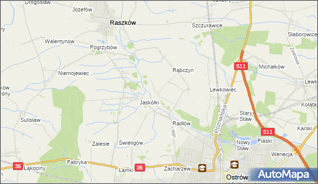 mapa Jelitów gmina Raszków, Jelitów gmina Raszków na mapie Targeo