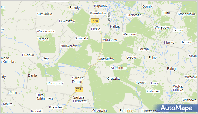 mapa Jóźwików, Jóźwików na mapie Targeo