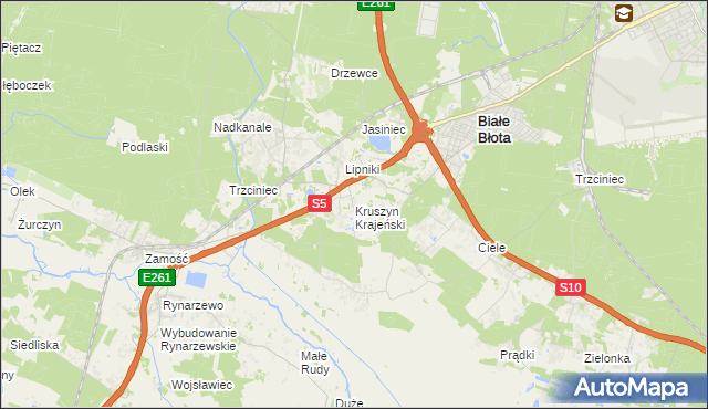 mapa Kruszyn Krajeński, Kruszyn Krajeński na mapie Targeo