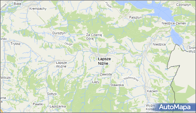 mapa Łapsze Niżne, Łapsze Niżne na mapie Targeo