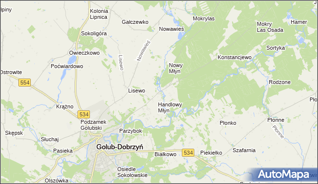 mapa Lisewo-Młyn, Lisewo-Młyn na mapie Targeo