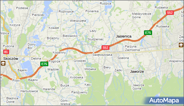 mapa Świętoszówka, Świętoszówka na mapie Targeo