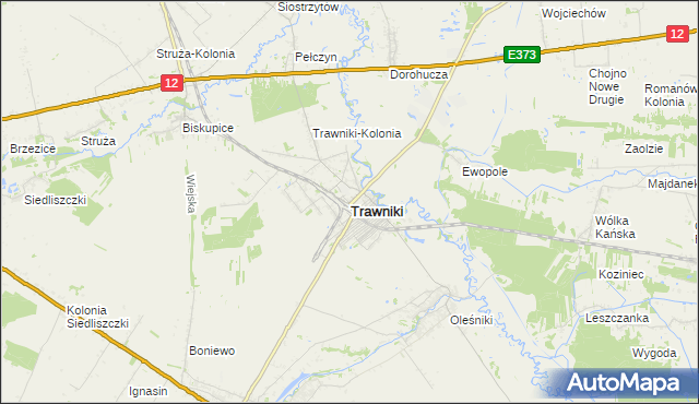 mapa Trawniki powiat świdnicki, Trawniki powiat świdnicki na mapie Targeo