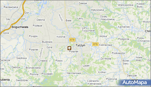 mapa Tyczyn powiat rzeszowski, Tyczyn powiat rzeszowski na mapie Targeo