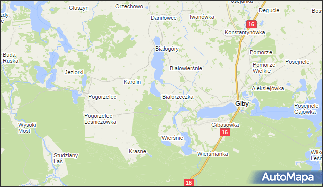 mapa Białorzeczka, Białorzeczka na mapie Targeo