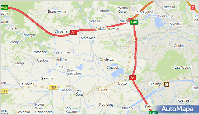 mapa Cholerzyn, Cholerzyn na mapie Targeo