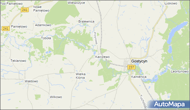 mapa Karczewo gmina Gostycyn, Karczewo gmina Gostycyn na mapie Targeo