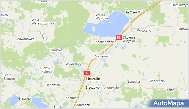 mapa Michałów gmina Urszulin, Michałów gmina Urszulin na mapie Targeo