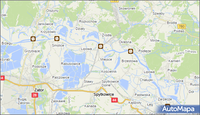 mapa Miejsce gmina Spytkowice, Miejsce gmina Spytkowice na mapie Targeo